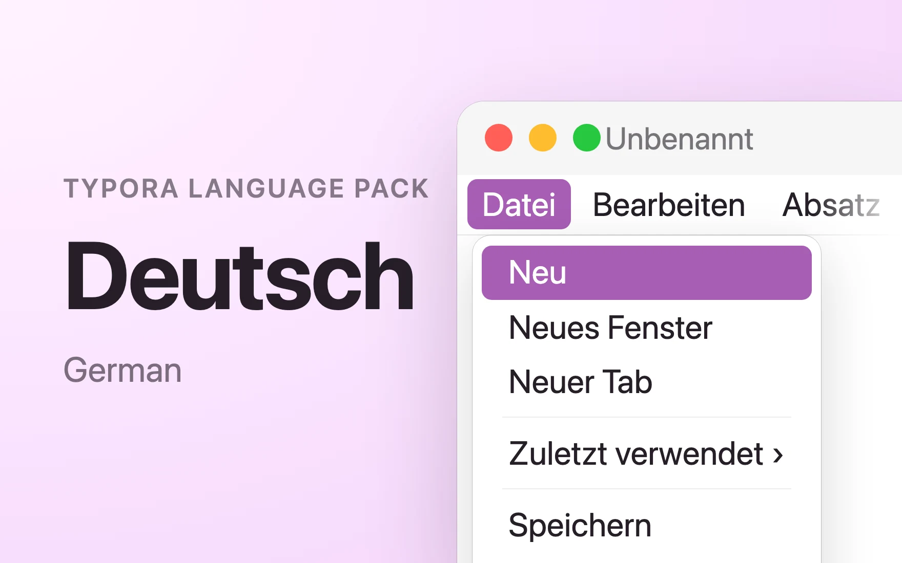 Deutsch Language Pack in Typora