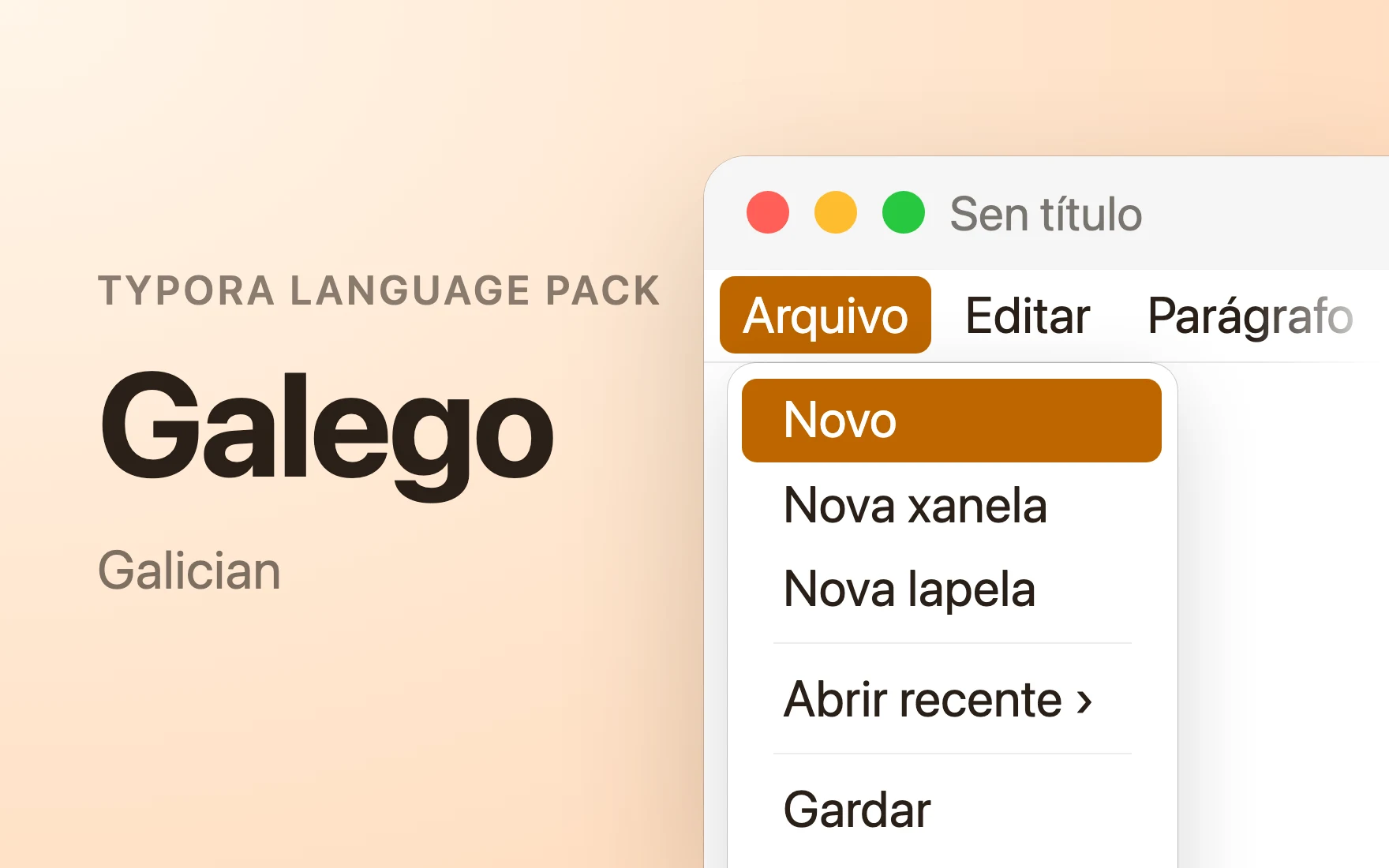 Galego Language Pack in Typora