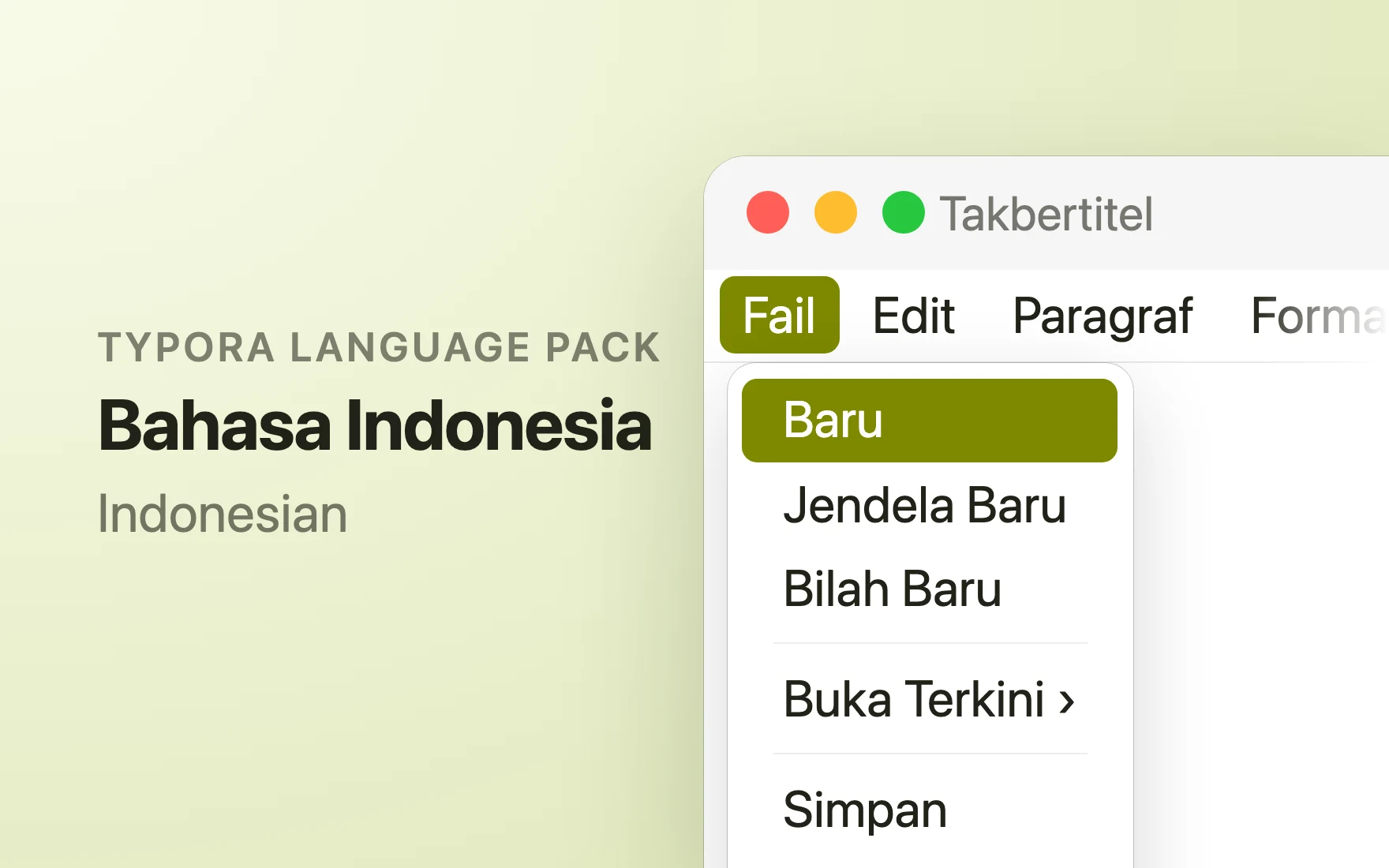 Bahasa Indonesia Language Pack in Typora