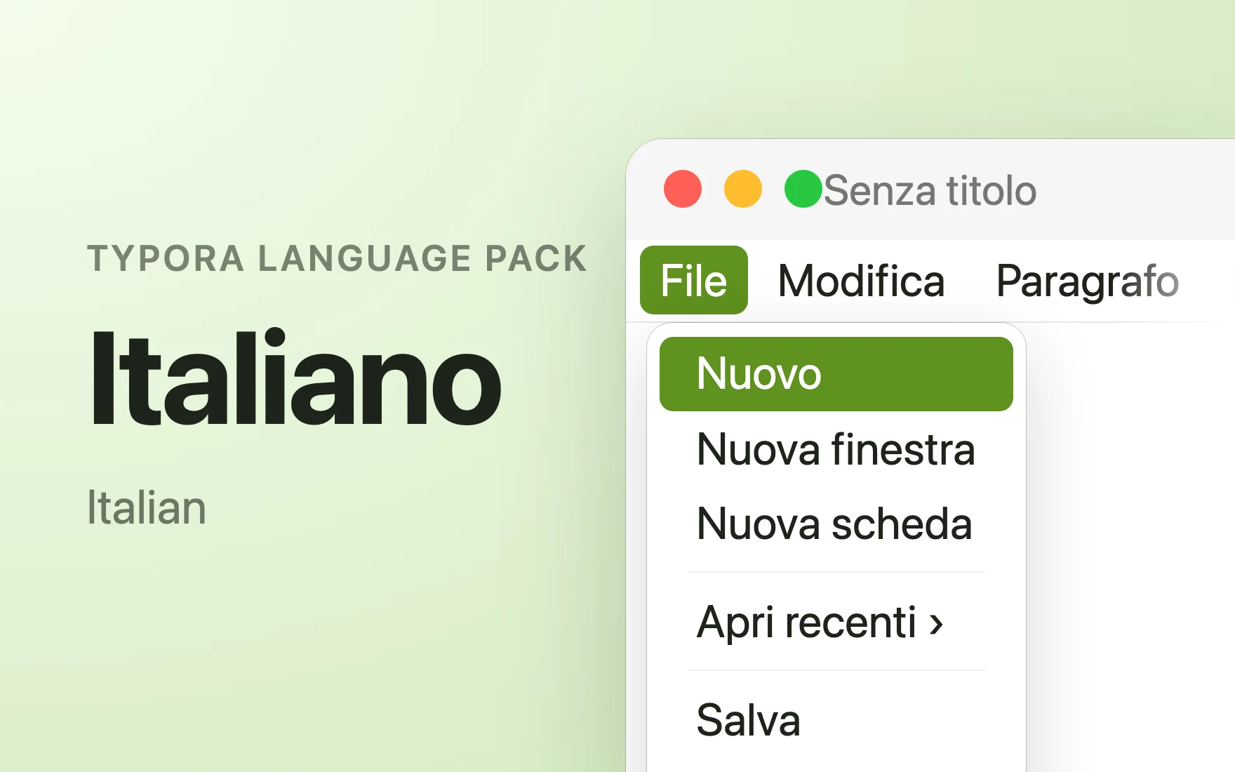 Italiano Language Pack in Typora