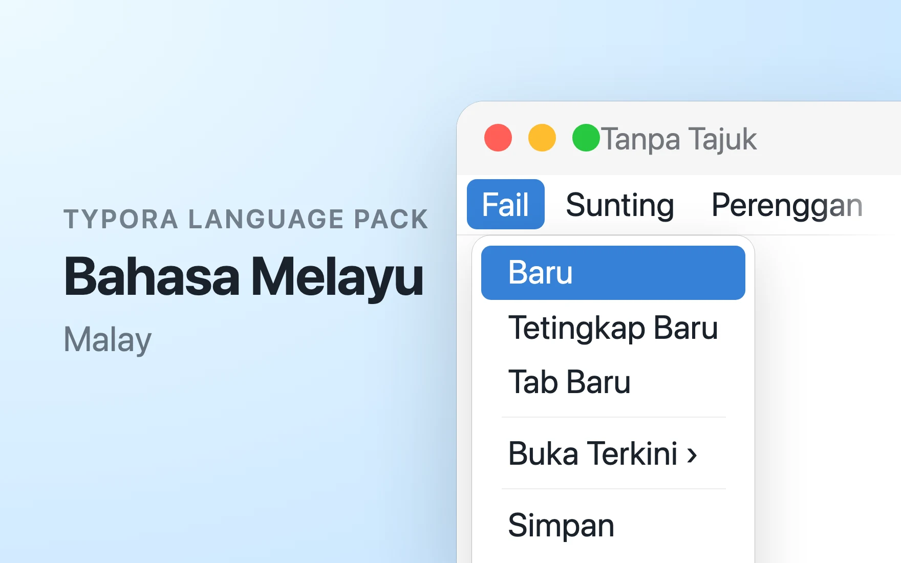 Bahasa Melayu Language Pack in Typora