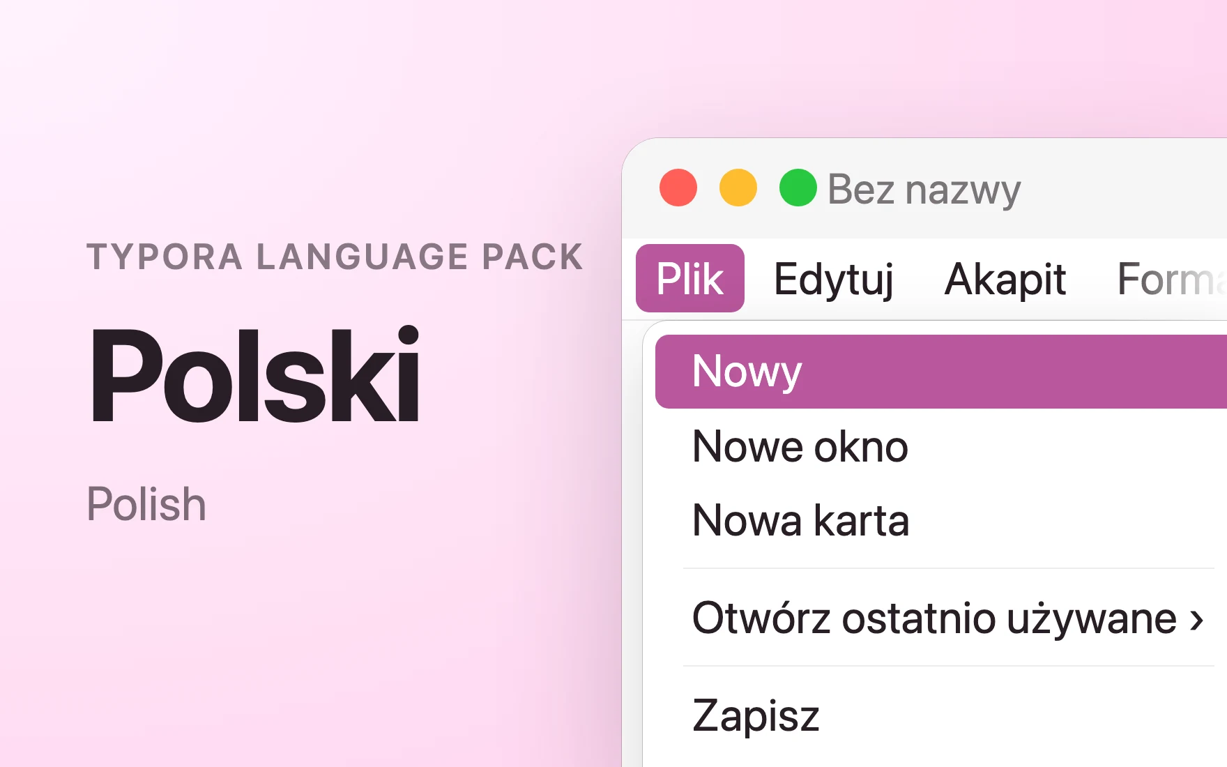 Polski Language Pack in Typora