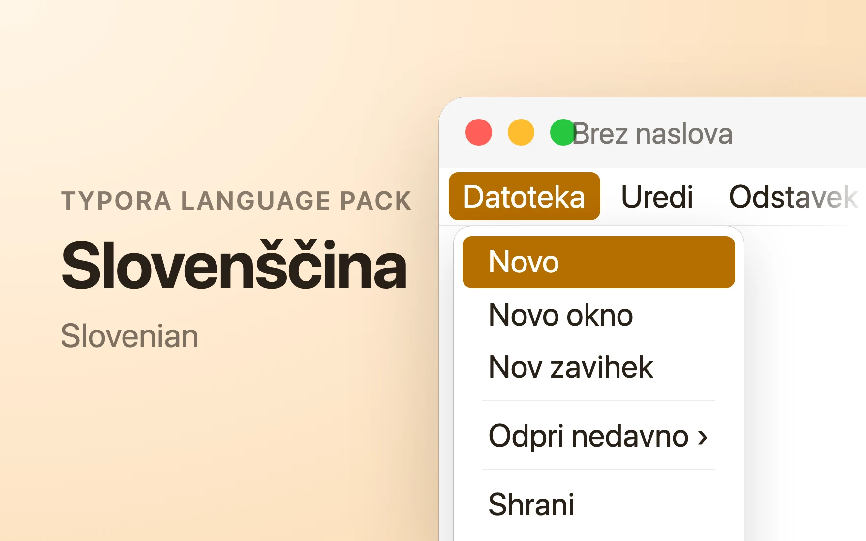 Slovenščina Language Pack in Typora