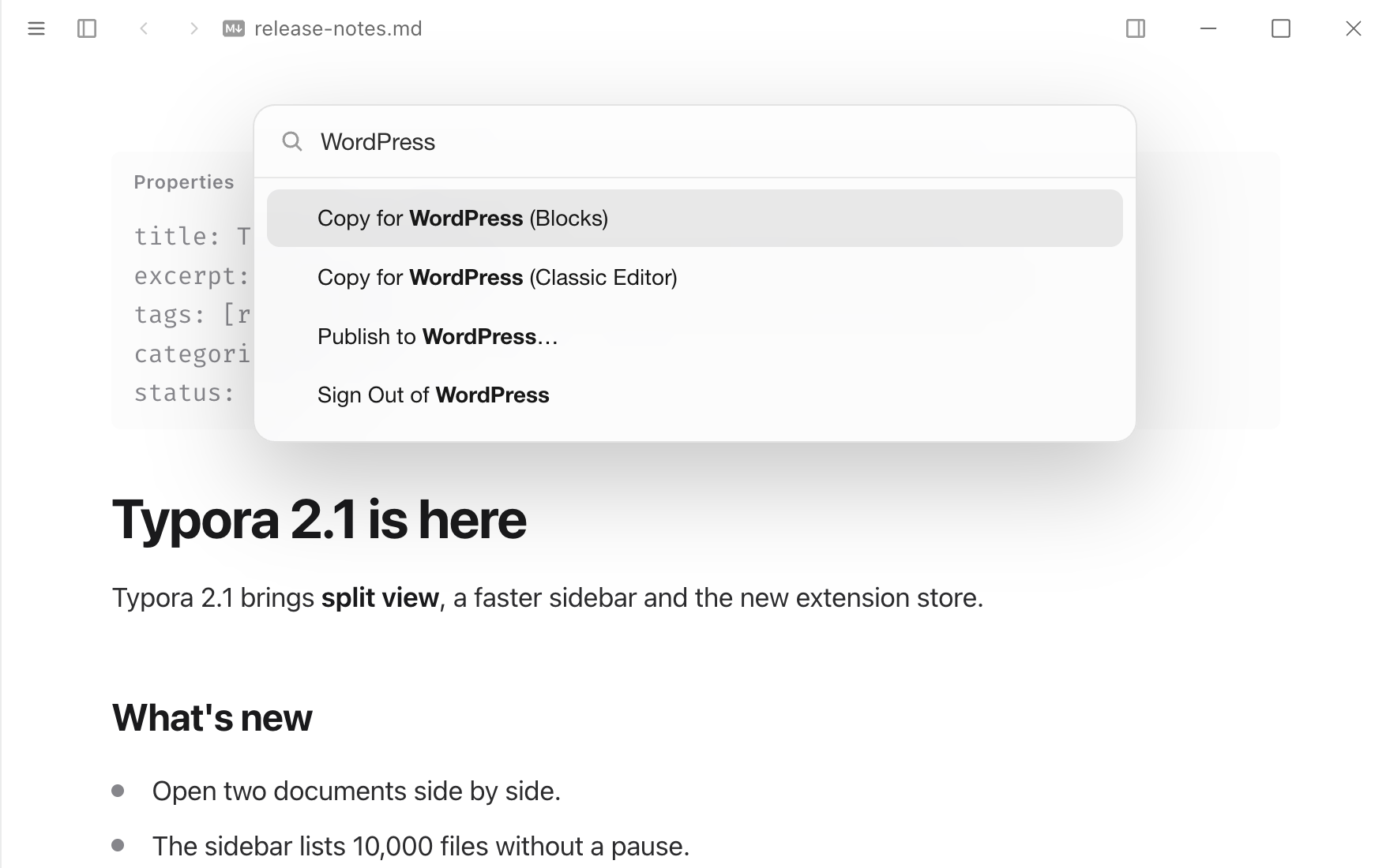 WordPress in Typora